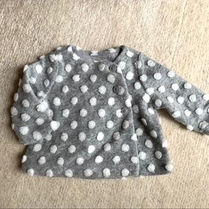 BabyGap gray polka dot over coat jacket 6-12m